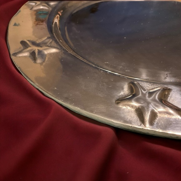 Large Serving Bowl & Set Of 4 Chargers Handcrafted In Mexico STAR Embellishment - Picture 7 of 11